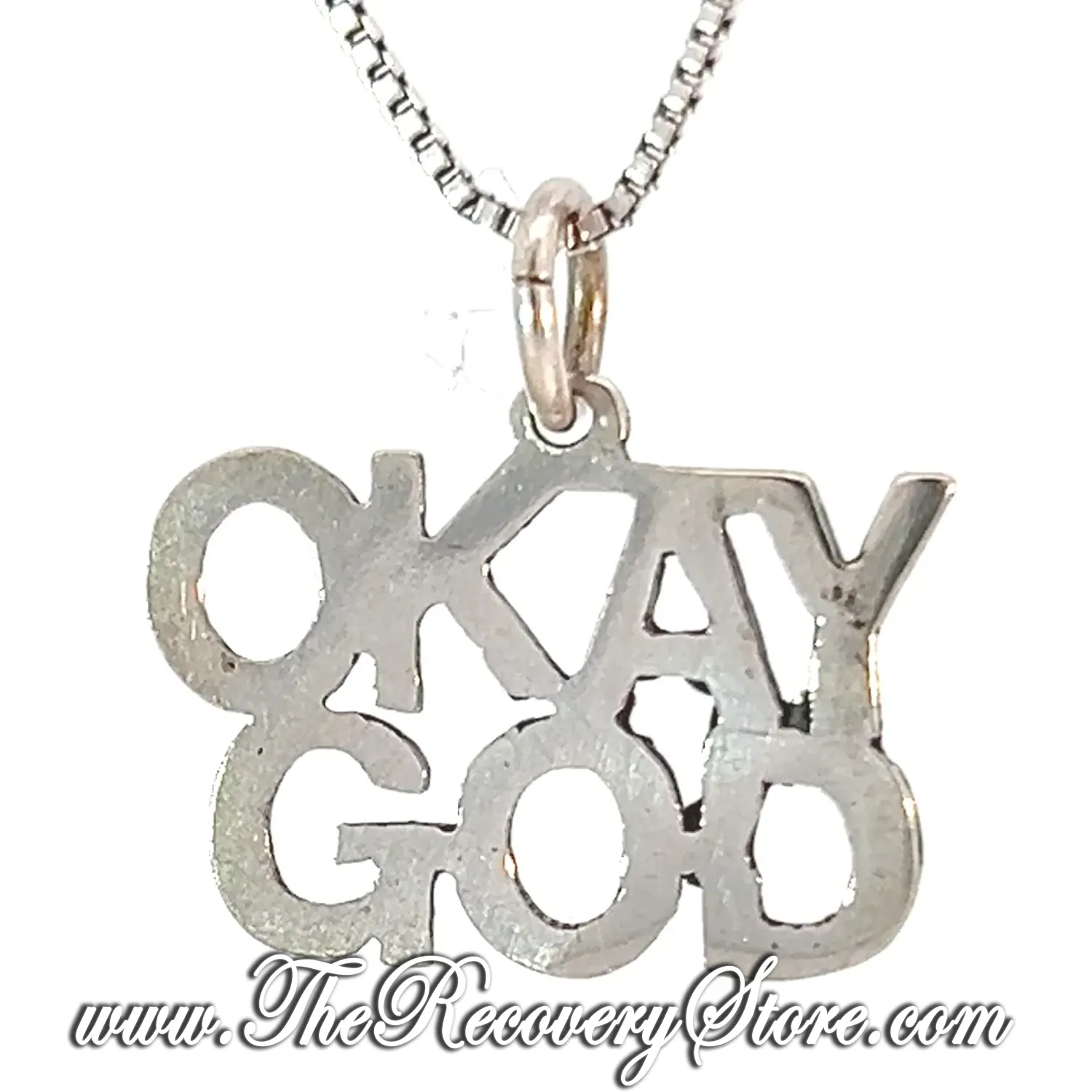 Sterling Silver "OKAY GOD" Sayings Pendant