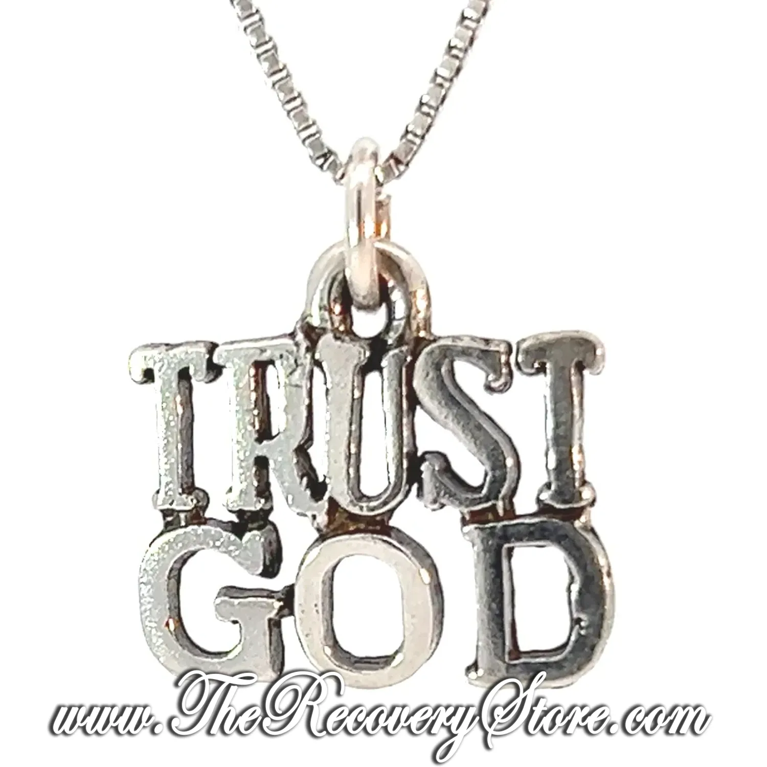 Sterling Silver "TRUST GOD" Sayings Pendant