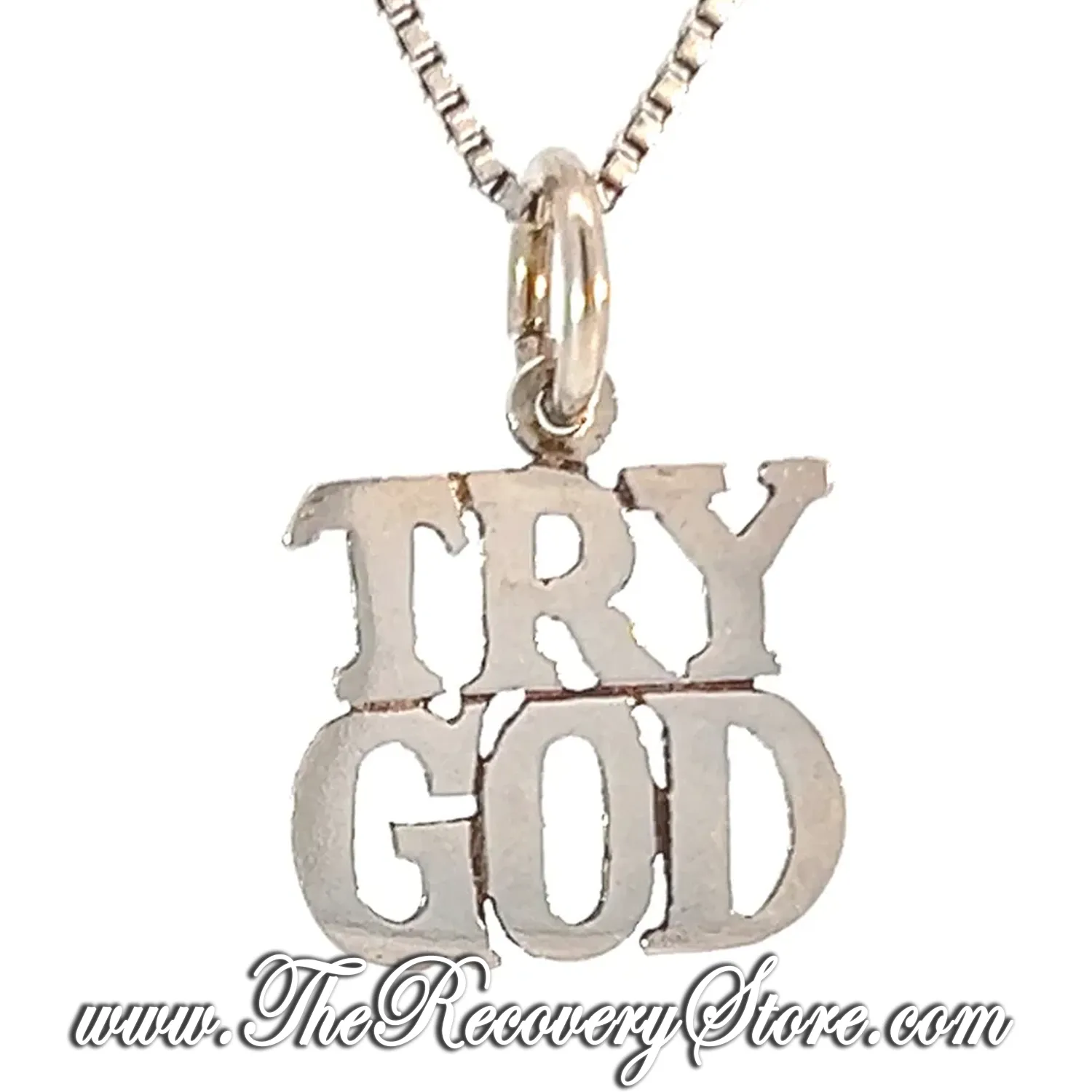 Sterling Silver "TRY GOD" Sayings Pendant