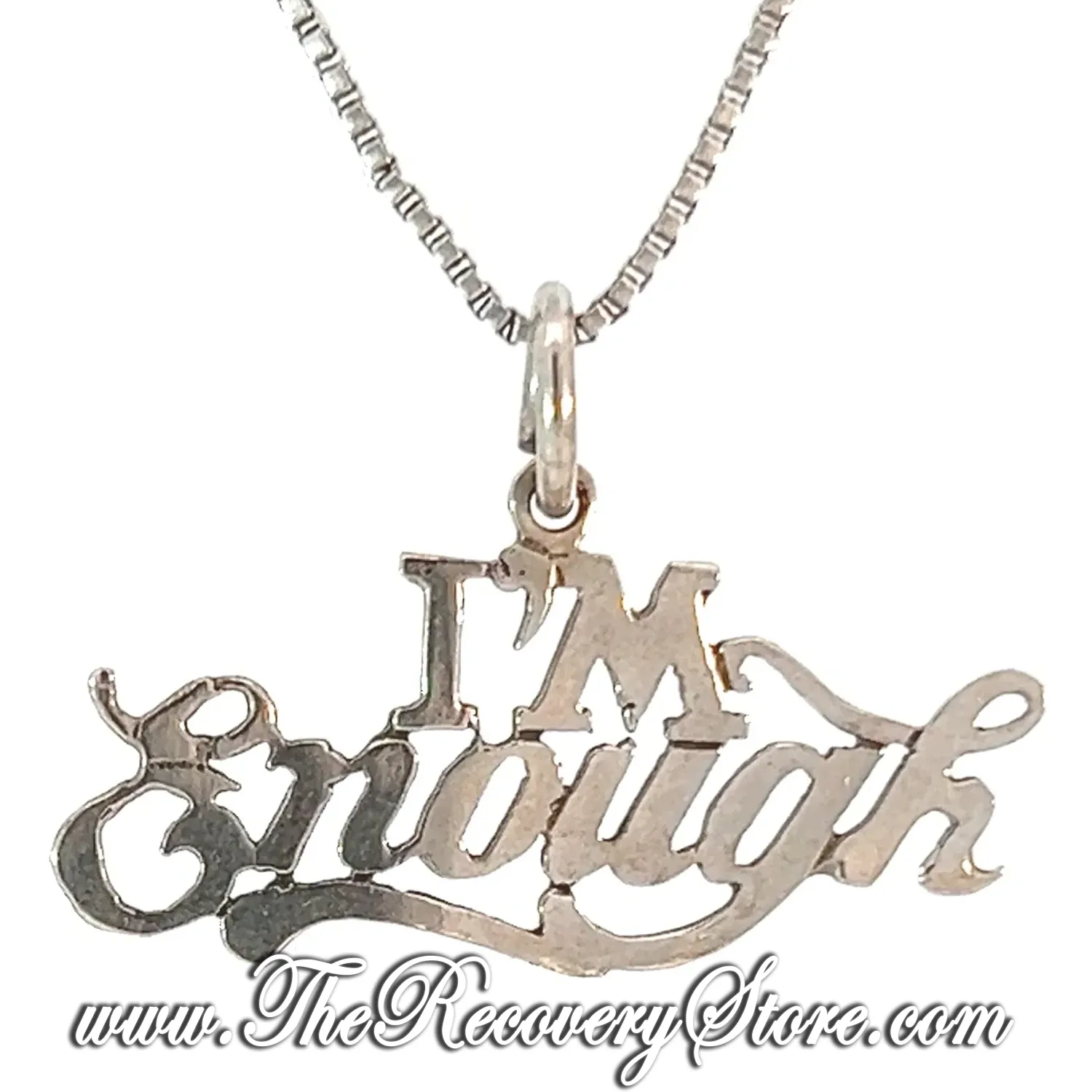 Sterling Silver "I'M Enough" Sayings Pendant