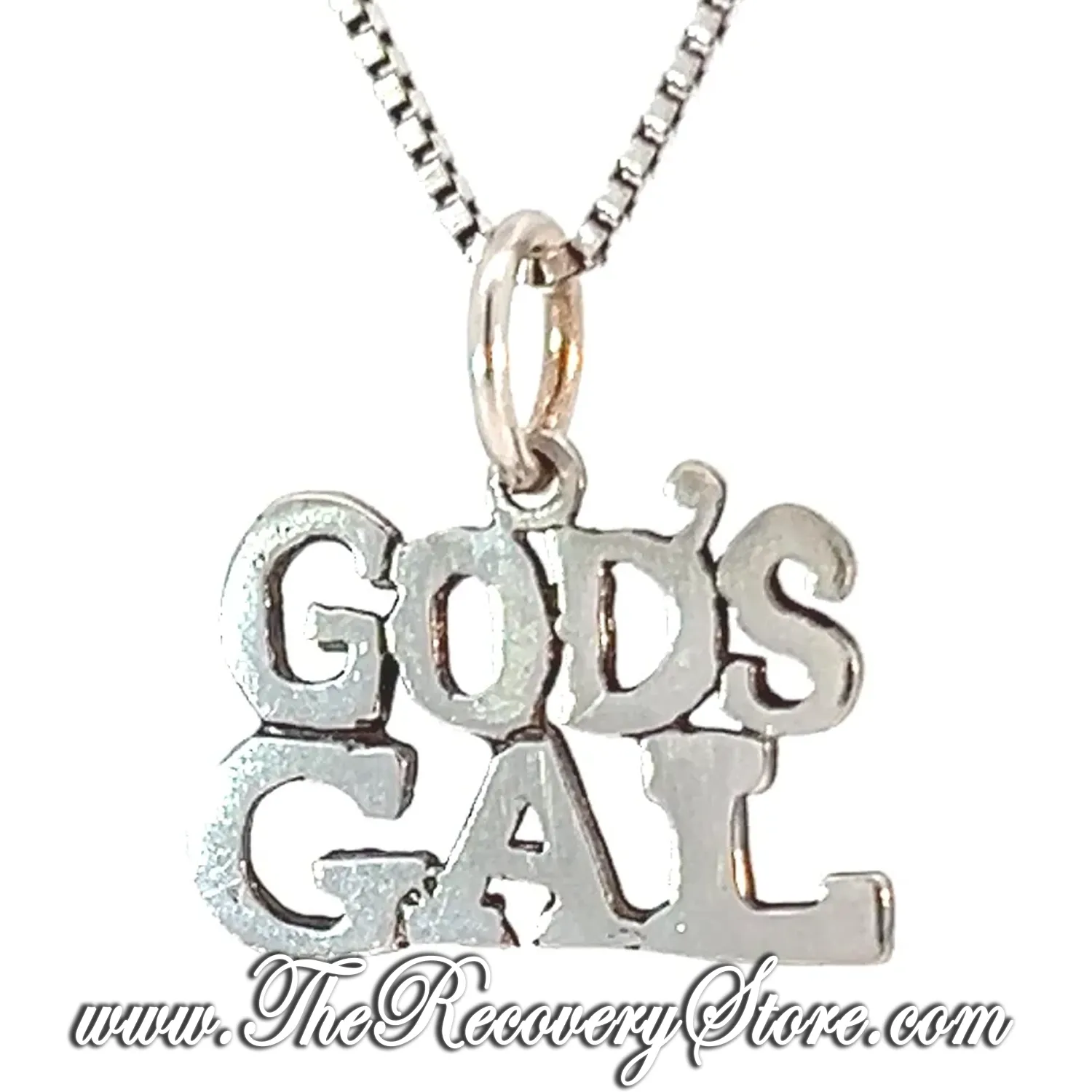 Sterling Silver "GOD'S GAL" Sayings Pendant