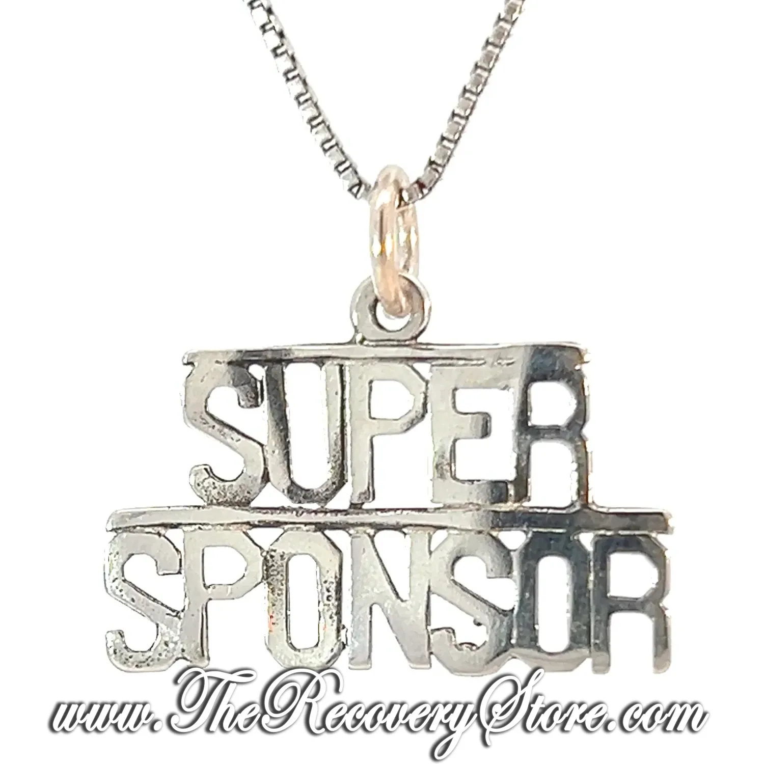 Sterling Silver "SUPER SPONSOR" Sayings Pendant