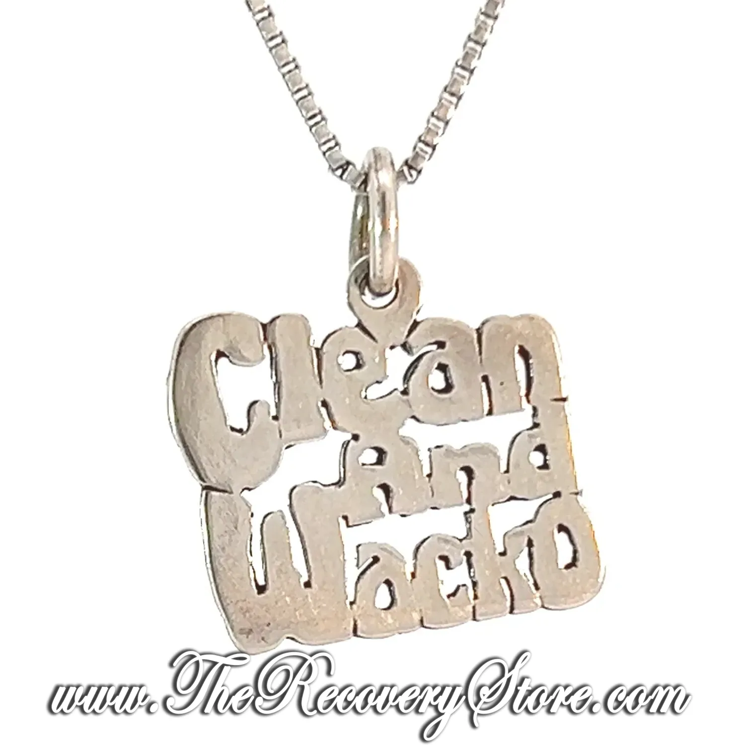Sterling Silver "Clean and Wacko" Sayings Pendant