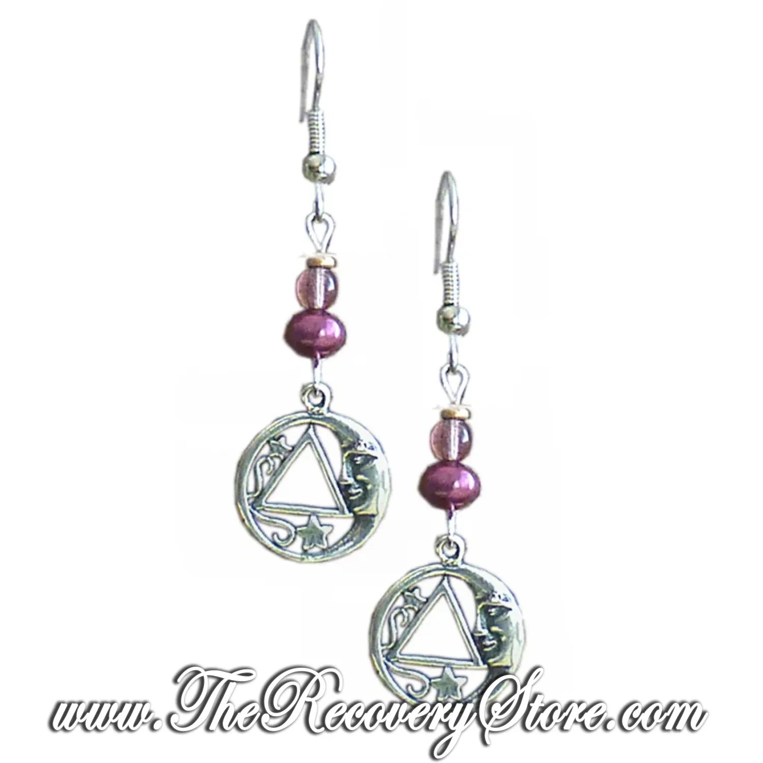 AA Sterling Silver Star and Moon Beaded Earrings