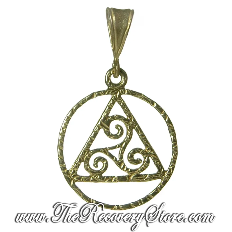 AA Textured Brass Celtic Symbol Pendant