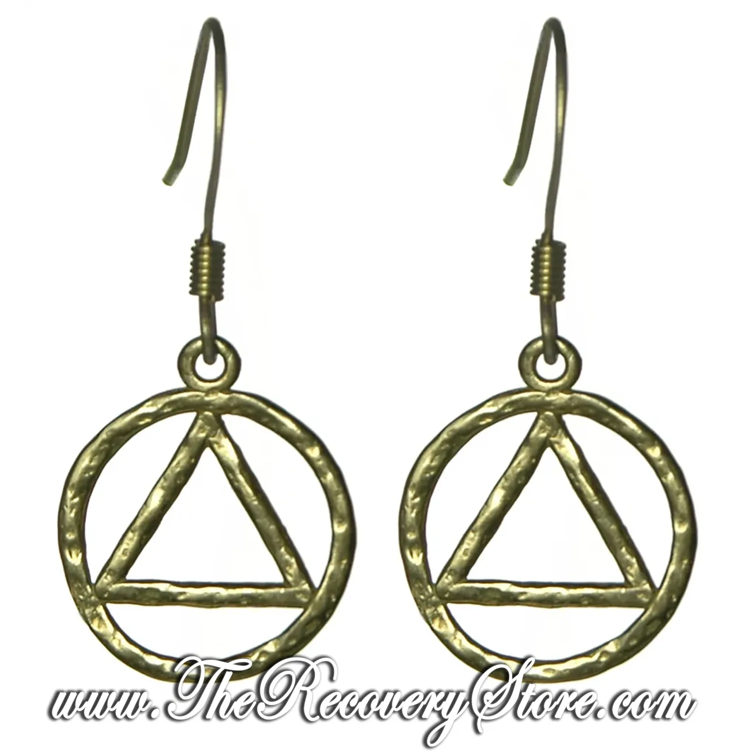 Antique Brass  AA Hammered Earrings