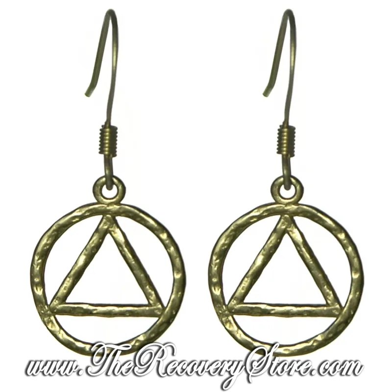 Antique Brass  AA Hammered Earrings