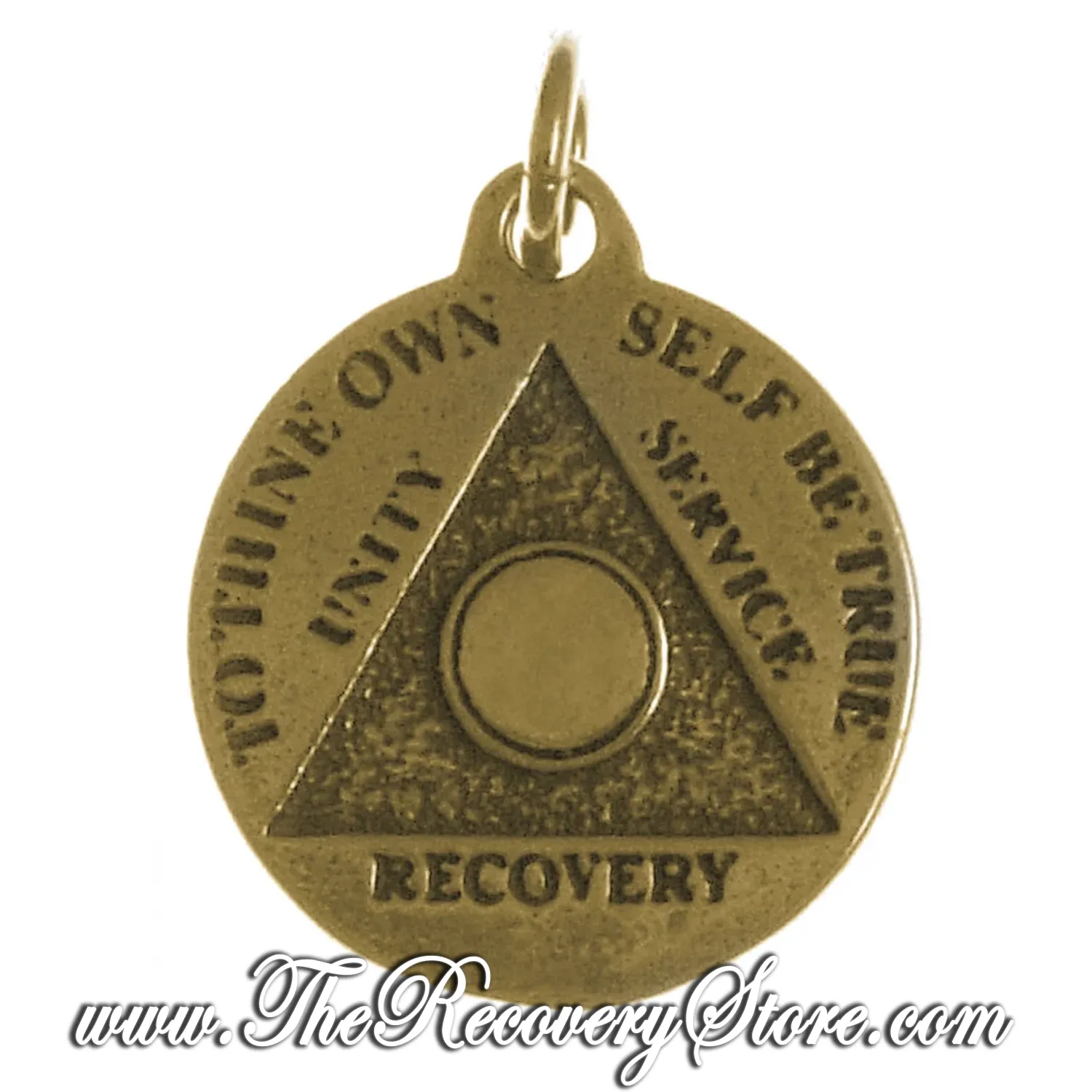 AA Mini 24hr Recovery Medallion Brass Pendant