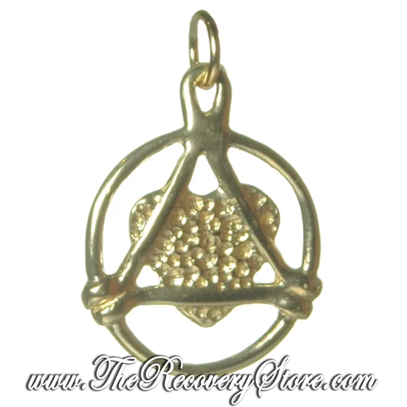 AA Love &amp; Service Textured Brass Pendant