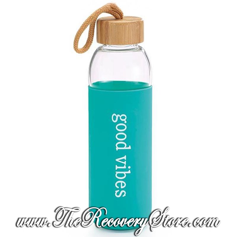 Glass Water Bottle - &quot;GOOD VIBES&quot;