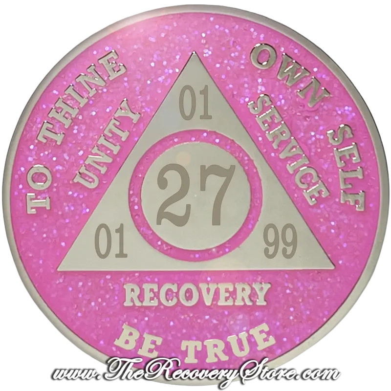 Customizable Pink Glitter AA Medallion - Rarely Have We Seen