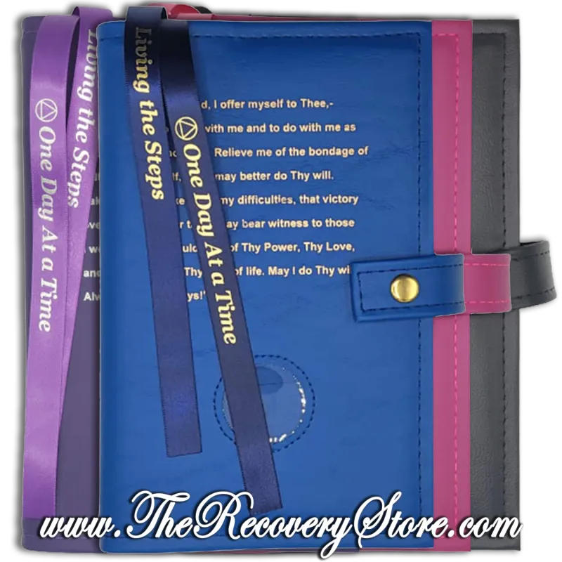 Book Cover - AA Double Big Book &amp; 12n12 with the 3rd Step Prayer in Your Choice of 4 Different Colors