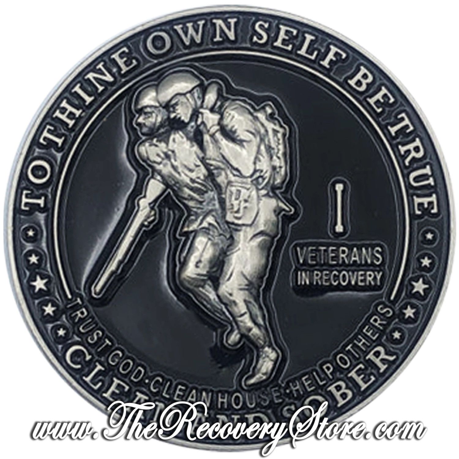 Large Medallion - Veterans In Recovery Clean &amp; Sober, Milestone: 01