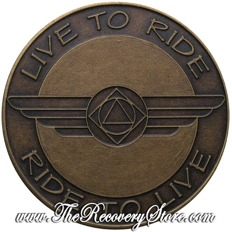 Bronze Affirmation Medallion - Biker - Live To Ride