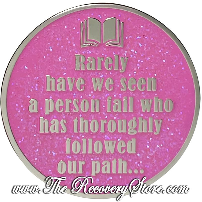 Customizable Pink Glitter AA Medallion - Rarely Have We Seen