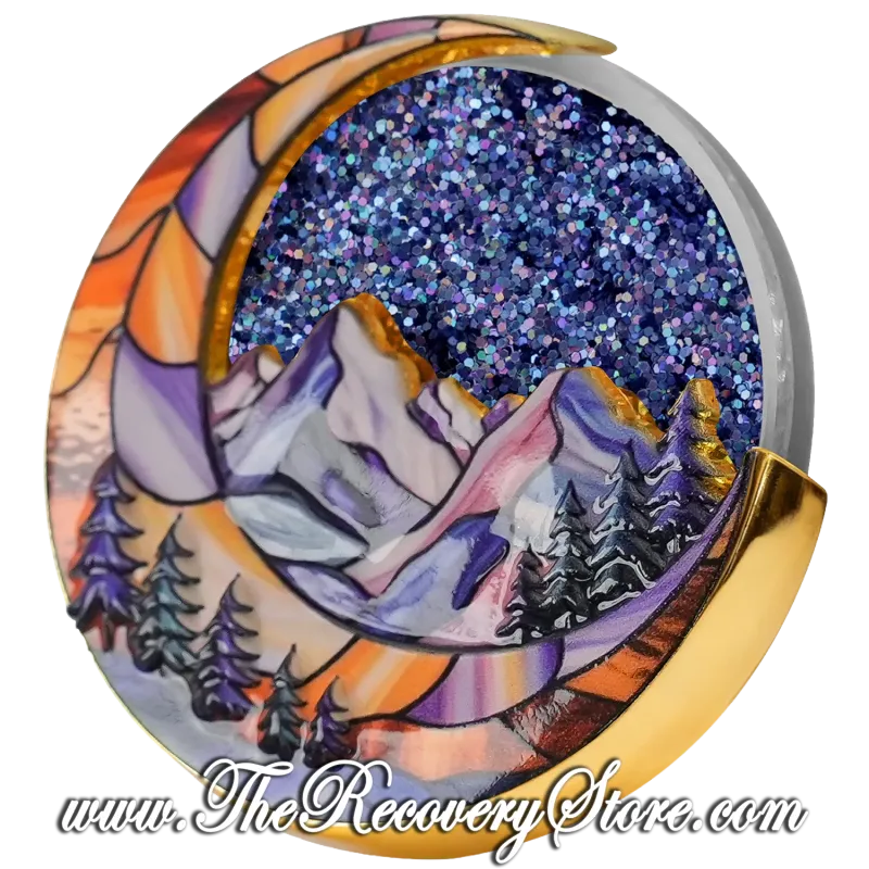 Designer Medallion - AA Glittering Blue Mountain