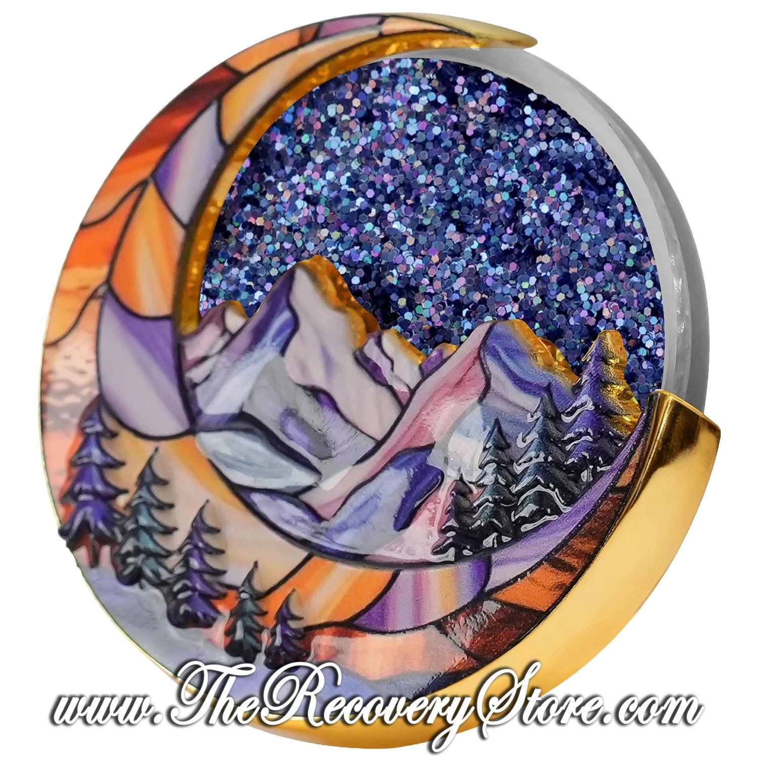 Designer Medallion - AA Glittering Blue Mountain, Milestone: 01
