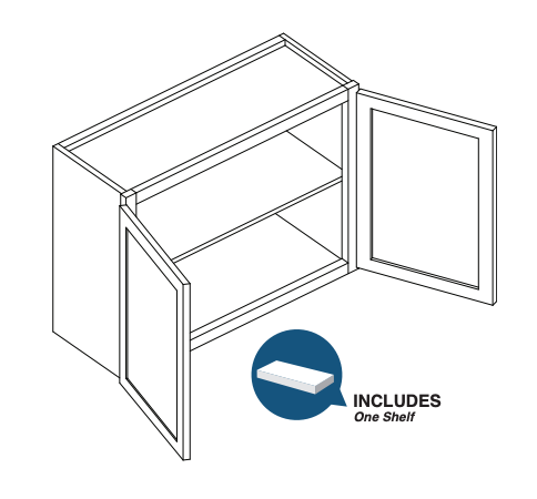 Brooklyn Fawn Double Door Wall Cabinet - 30" W x 24" H