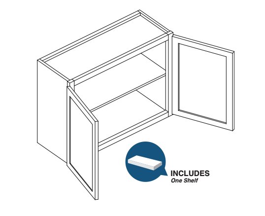 Brooklyn Fawn Double Door Wall Cabinet - 36" W x 30" H