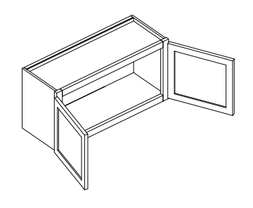 Brooklyn Fawn Double Door Wall Cabinet - 33" W x 18" H