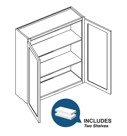 Brooklyn Fawn Double Door Wall Cabinet - 30" W x 30" H