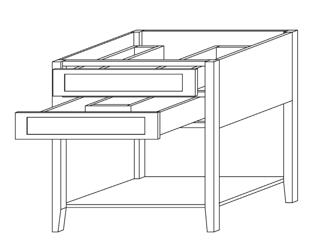 Brooklyn Fawn Open Shelf Vanity SB - 36" W