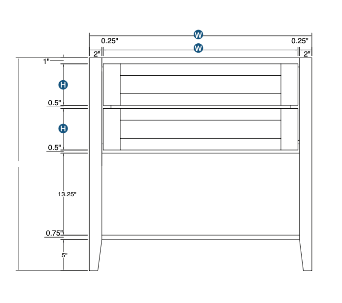 Brooklyn Gray Open Shelf Vanity SB - 36