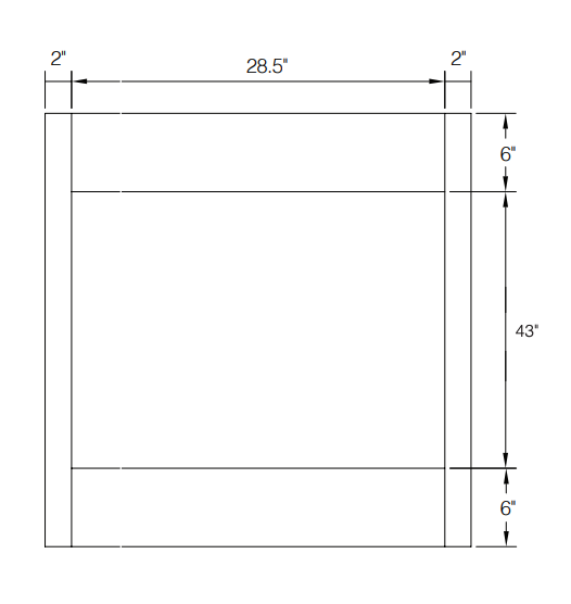 Brooklyn Gray Oven Cabinet Overlay Panel - 33