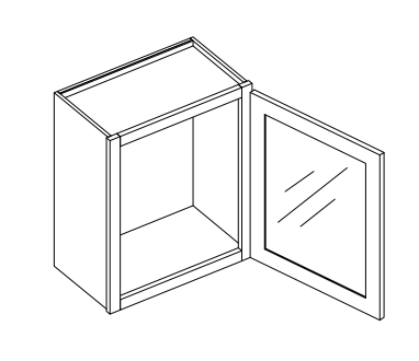 Brooklyn Gray 15" Wall Stacking Cabinets with Glass