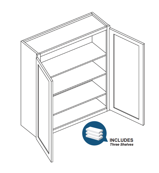 Brooklyn Gray Double Door Wall Cabinet - 30" W x 42" H