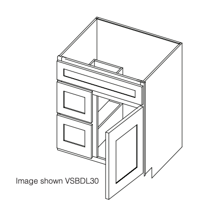 Brooklyn Gray Vanity Sink Base Left Drawer Stacking Cabinet - 36" W