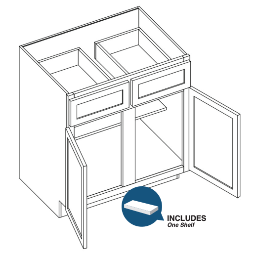 Brooklyn Gray Double Door Standard Base Cabinet - 42" W