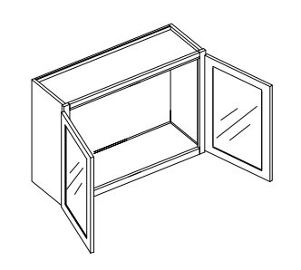 Brooklyn Gray 15" Wall Stacking Cabinets with Glass