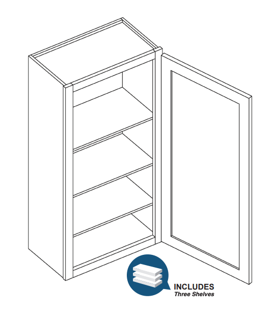 Brooklyn Gray Single Door Wall Cabinet - 9" W x 42" H