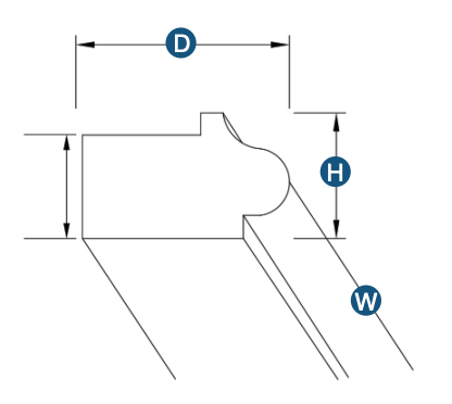 Brooklyn Midnight Bottom Edge Molding (Narrow Light Rail)