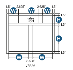 Brooklyn Midnight Vanity Sink Base - 36