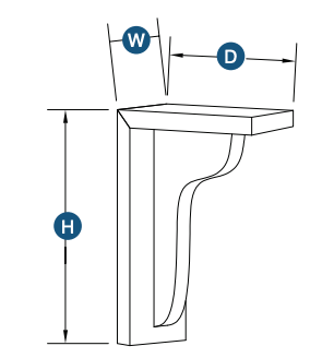 Brooklyn Midnight Basic Medium Corbel - 10.5" H