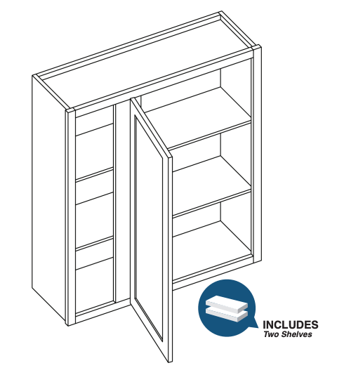 Brooklyn Midnight Blind Wall Cabinet - 30" W x 42" H