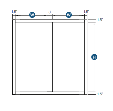 Brooklyn Slate Double Door Wall Cabinet - 42