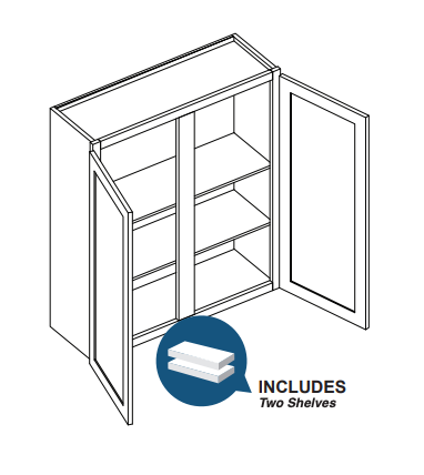 Brooklyn Slate Double Door Wall Cabinet - 42" W x 42" H