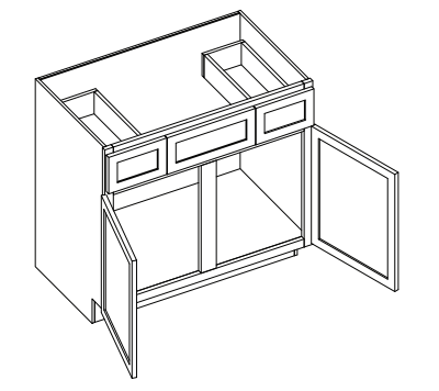 Brooklyn Slate Vanity Sink Base - 42" W