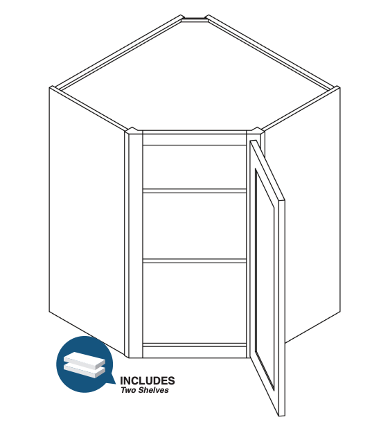 Brooklyn Slate Corner Wall Cabinet - 27" W x 42" H