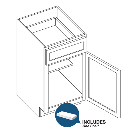 Brooklyn Slate Single Door Base Vanity - 15" W