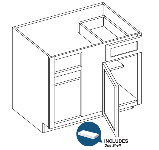 Brooklyn White Blind Base Cab for 48" to 51" Space - 48" W