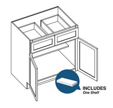 Brooklyn White Double Door Standard Base Cabinet - 33" W