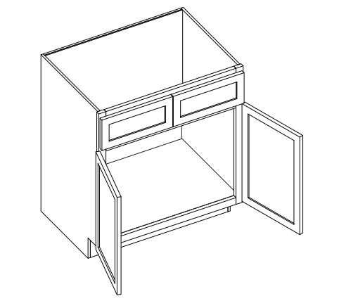 Brooklyn White Double Door Vanity - 36" W