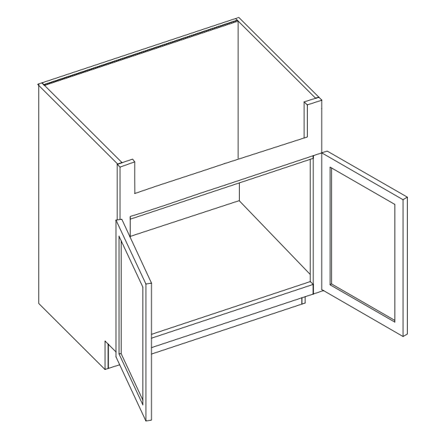 Brooklyn White Farm Sink Base Cabinet - 36" W