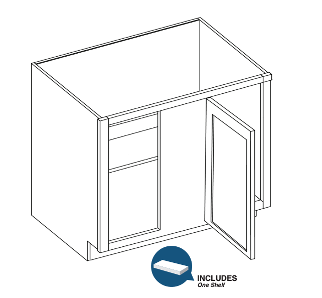 Brooklyn White Blind Base Cabinet for 36" to 39" Space - 30" W
