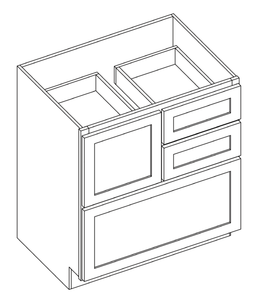 Brooklyn White Cooking Center Base Cabinet - 30" W