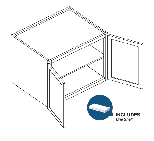 Brooklyn White Deep Wall Cabinet - 36" W x 18" H x 24" D